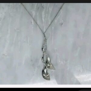 Tiffany & Co. GHERY Silver Twisted DOUBLE ORCHID Necklace!